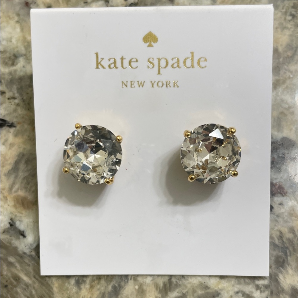 Kate Spade Crystal and Gold Stud Earrings